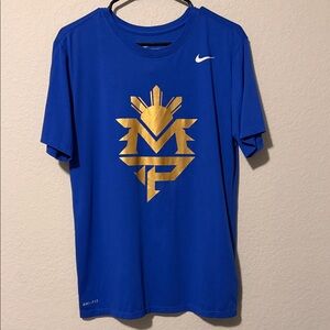 Nike Royal Blue Tee with Gold Emblem , Manny Pacquiao